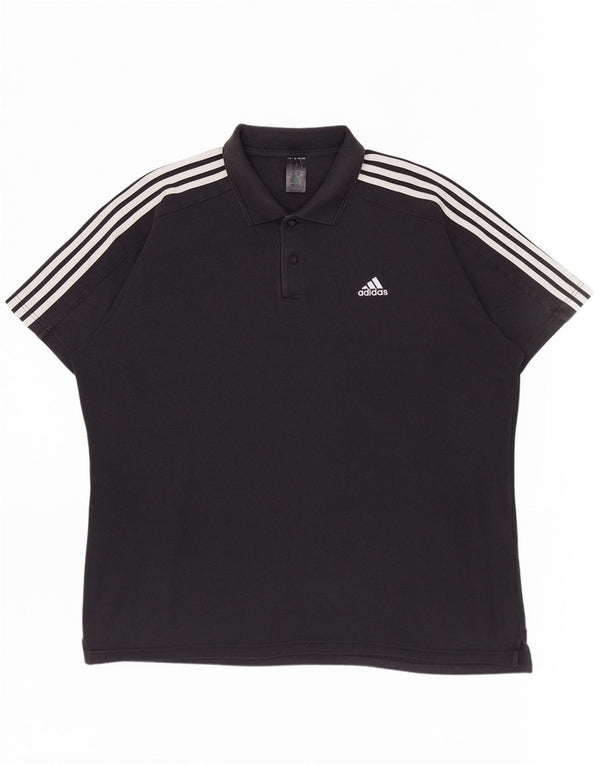 Adidas Ανδρικό Πόλο Μπλουζάκι 2XL Μαύρο βαμβακερό