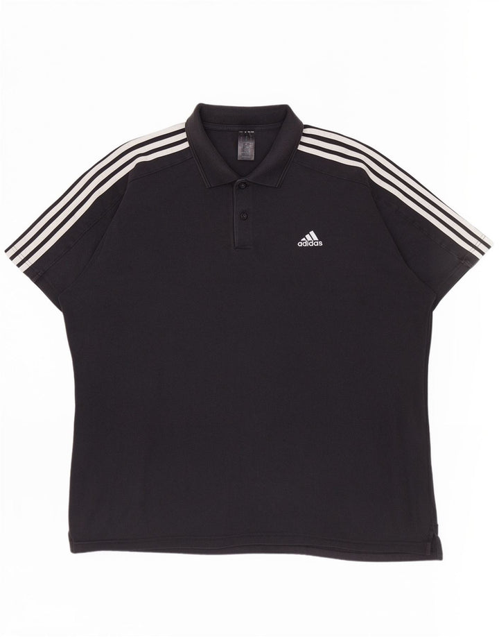 Adidas Ανδρικό Πόλο Μπλουζάκι 2XL Μαύρο βαμβακερό