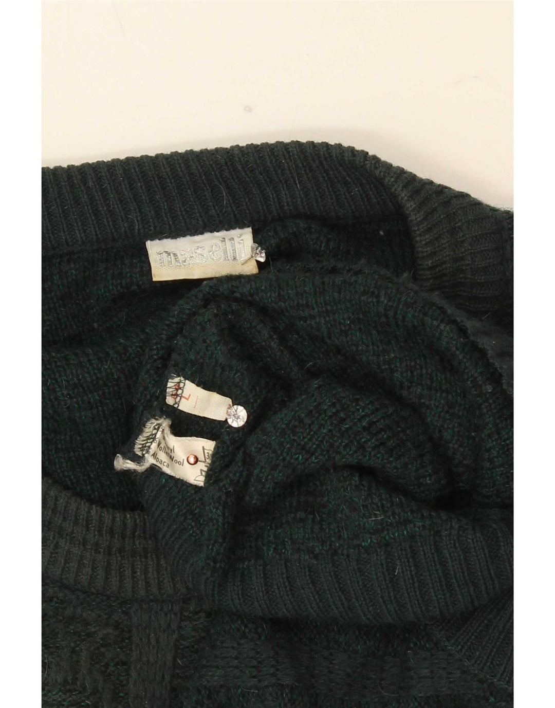 Ανδρικό πουλόβερ Maselli Regular Fit Crew Neck Jumper Μεγάλο πράσινο γεωμετρικό