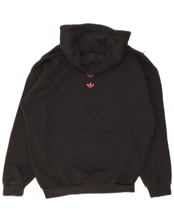 Γυναικείο Adidas Graphic Oversized Hoodie Jumper UK 6 XS Μαύρο βαμβακερό