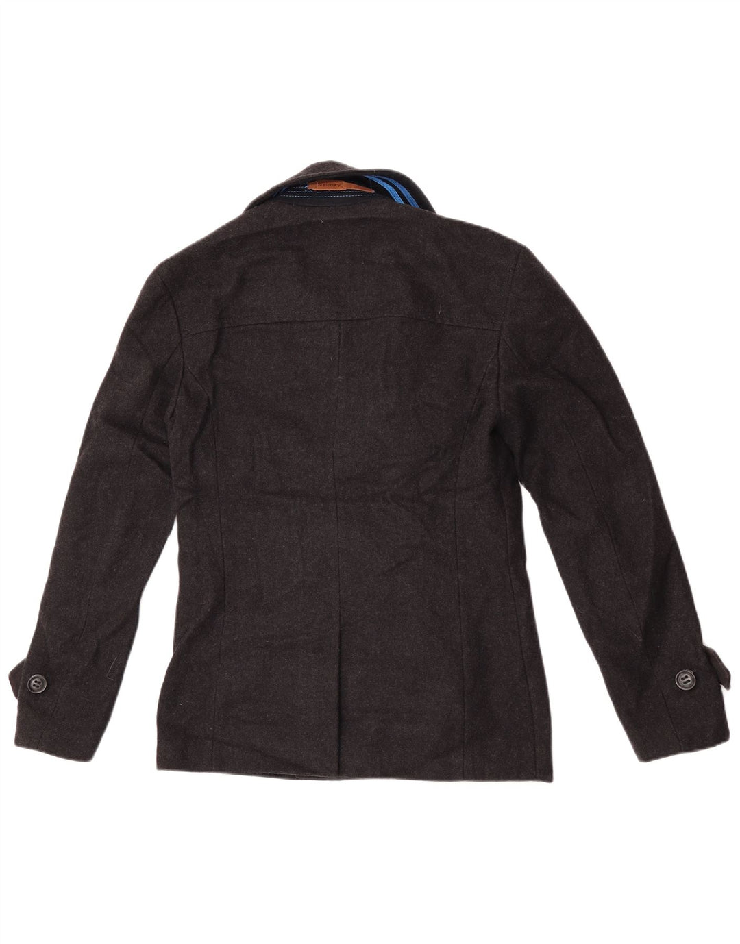 Superdry Mens Commodity Pea Coat UK 36 Small Black Wool
