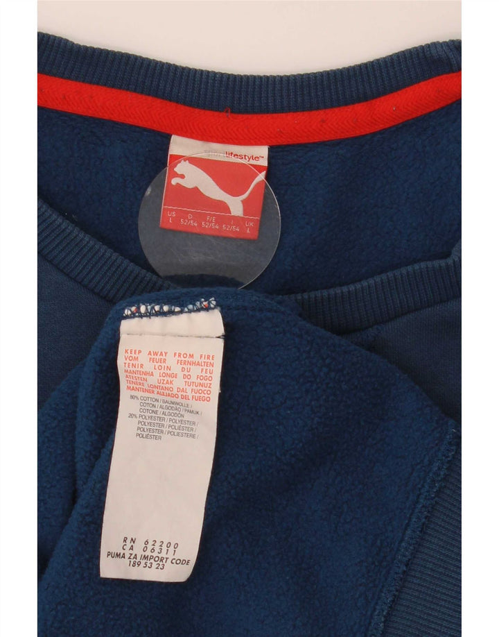 Ανδρικό γραφικό φούτερ Puma Jumper μεγάλο μπλε βαμβακερό