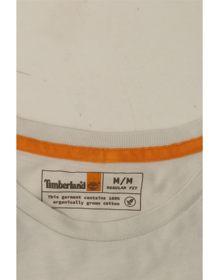 Ανδρικό μπλουζάκι Timberland με κανονική εφαρμογή, γραφικό μπλουζάκι, μεσαίο λευκό βαμβακερό