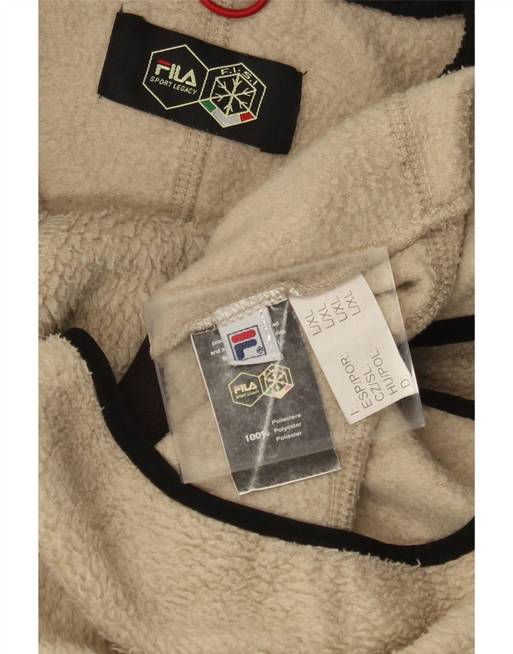 Fila Ανδρικό Fleece Jacket UK 40 Large Beige Colourblock Polyester Sports