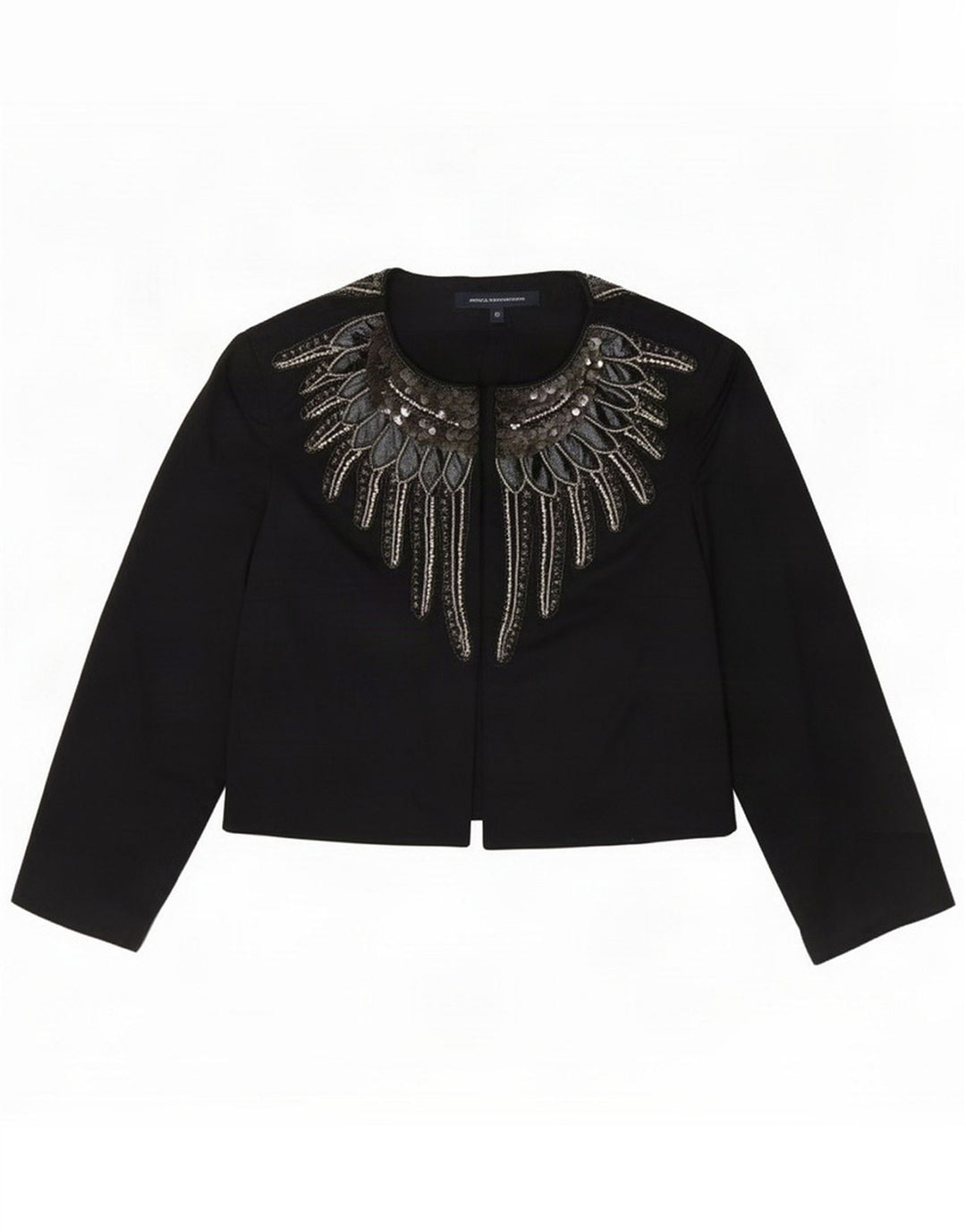 French Connection Γυναικείο Abstract Pattern Jacket Bolero UK 12 Medium Black