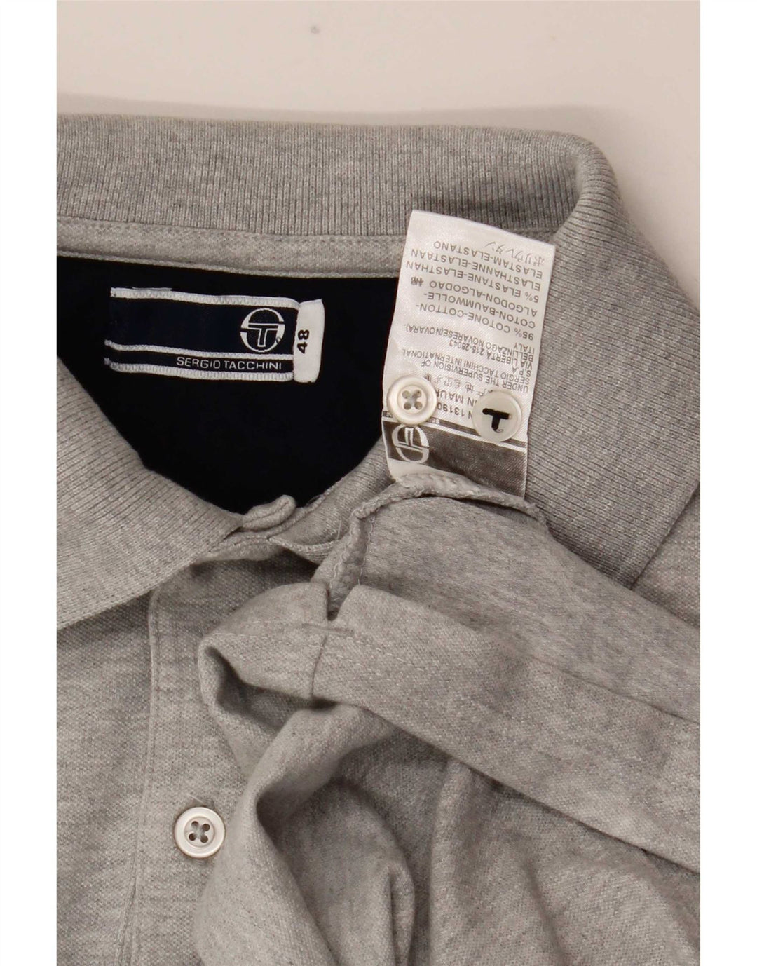 Sergio Tacchini Ανδρικό Πόλο Μπλουζάκι IT 48 Μικρό Γκρι Βαμβακερό