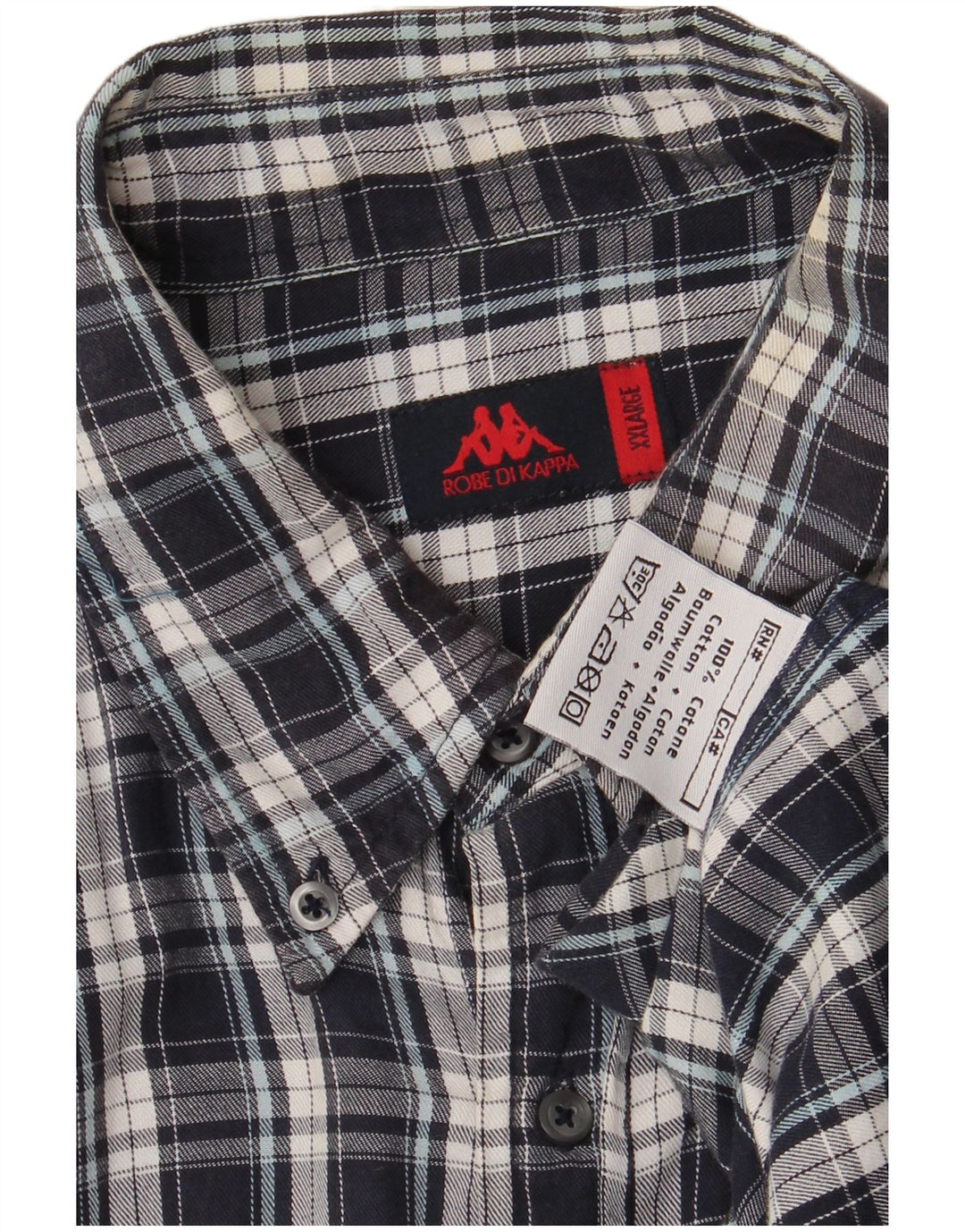 Ανδρικό φανελένιο πουκάμισο Kappa 2XL Navy Blue Check Cotton