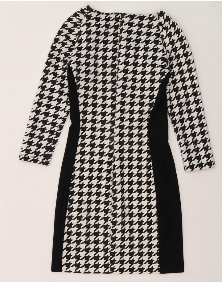 Γυναικείο μακρυμάνικο φόρεμα Coveri IT 40 Small Black Houndstooth