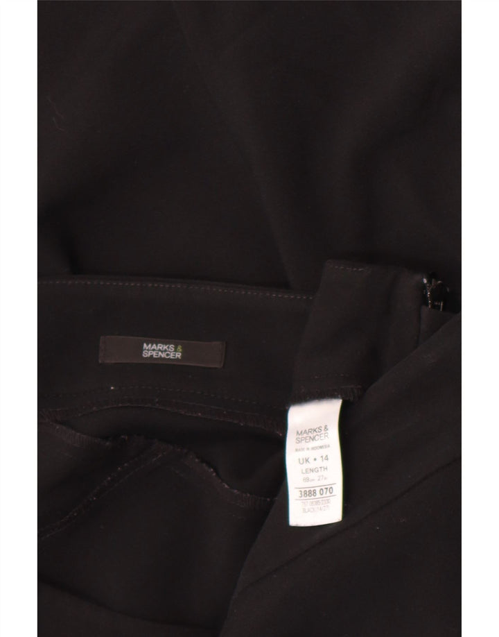 Marks & Spencer Γυναικεία Τρομπέτα Φούστα UK 14 Large W32 Μαύρο Πολυεστέρας