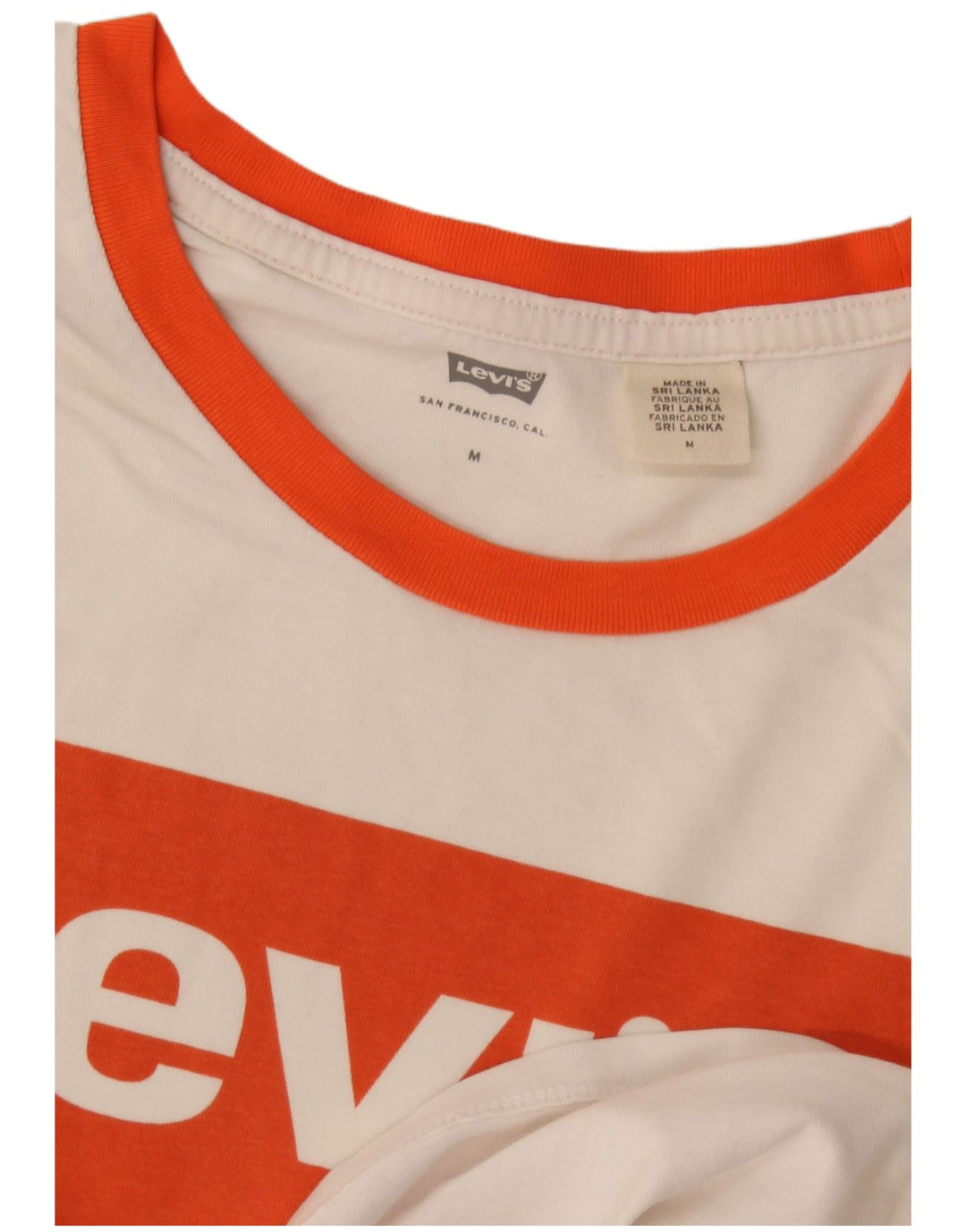 Levi's Crop Graphic T-Shirt Top UK 14 Medium White