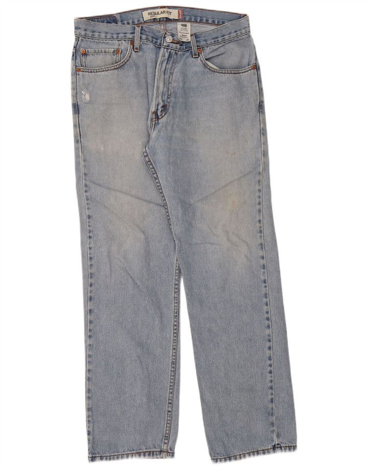 LEVI'S Mens 505 Regular Fit Straight Jeans W34 L32 Μπλε βαμβακερό