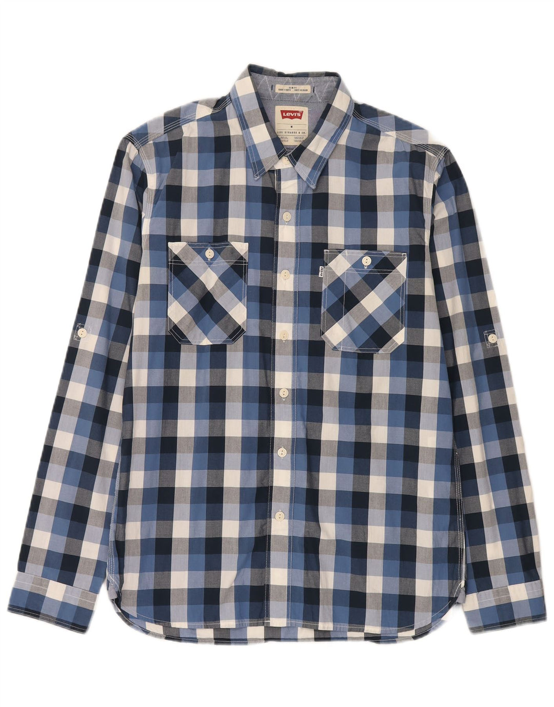 Ανδρικό πουκάμισο Levi's Slim Fit Medium Blue Gingham Cotton