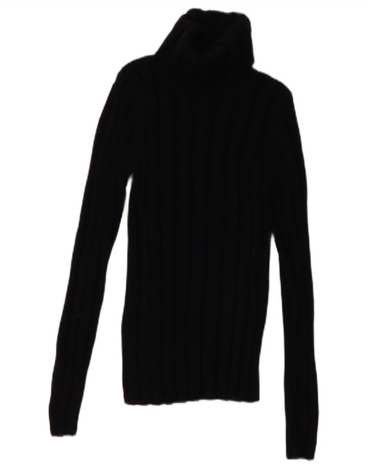 Hugo Boss Γυναικείο πουλόβερ με ρολό λαιμόκοψη UK 8 Small Black Wool