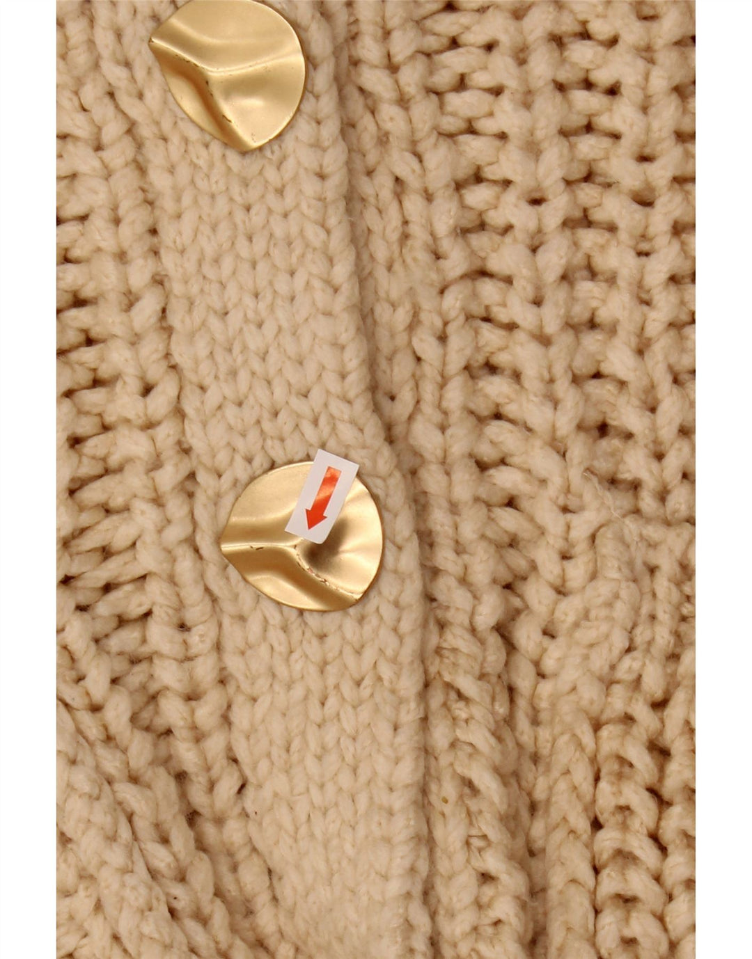 Γυναικείο πουλόβερ ZARA Crop Oversized Cardigan UK 10 Small Beige Acrylic