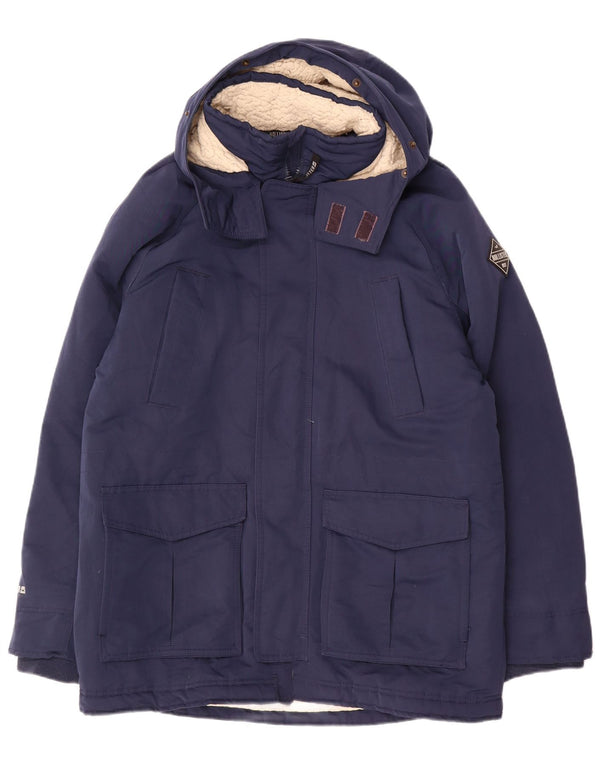 Hollister Ανδρικό μπουφάν με κουκούλα Sherpa Windbreaker UK 40 Large Blue Polyester