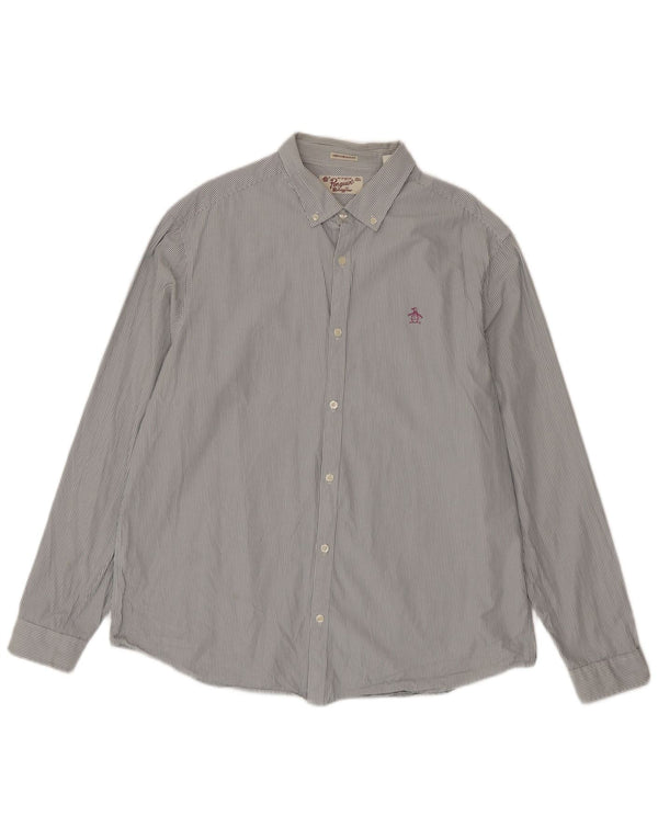 Πουκάμισο Penguin Heritage Slim Fit 2XL Μπλε βαμβακερό ρίγες