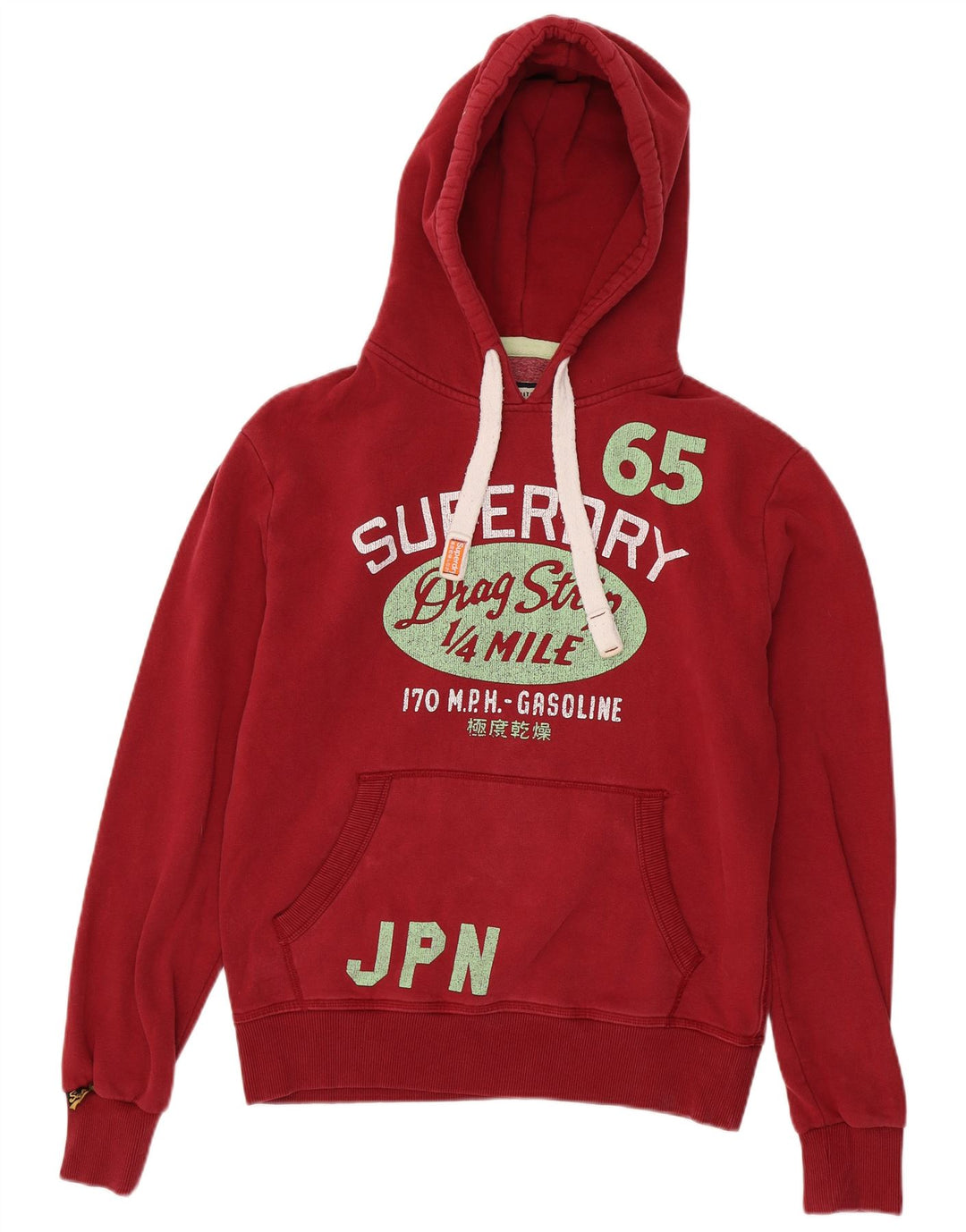 Ανδρικό γραφικό κουκούλα Superdry, μεσαίο κόκκινο βαμβακερό