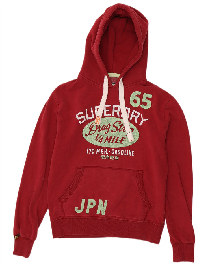Ανδρικό γραφικό κουκούλα Superdry, μεσαίο κόκκινο βαμβακερό
