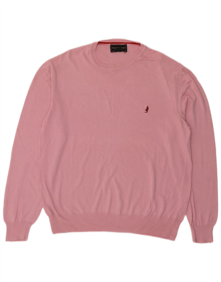 Ανδρικό πουλόβερ Marlboro Classics Crew Neck Jumper 2XL Ροζ βαμβακερό