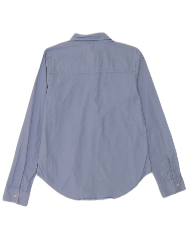 Hollister Γυναικείο Stretch πουκάμισο UK 10 Small Blue βαμβακερό