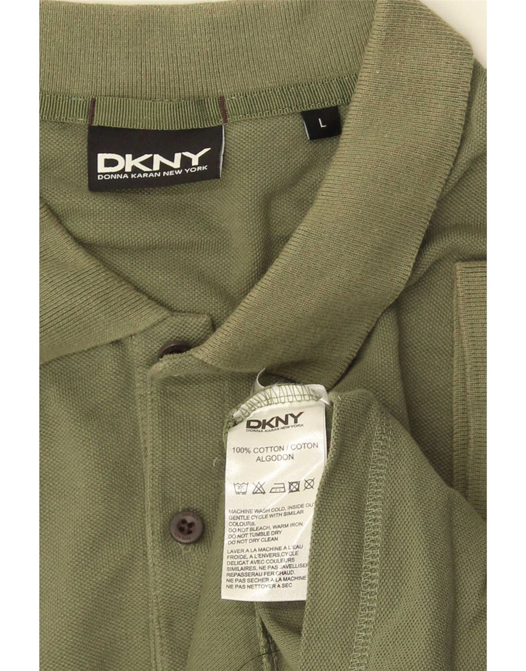 Ανδρικό πουκάμισο πόλο Dkny μεγάλο χακί βαμβακερό
