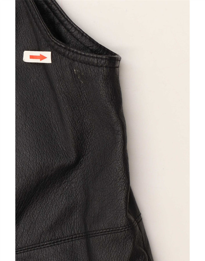 Canda Womens By C&A Leather Gilet UK 20 2XL Μαύρο