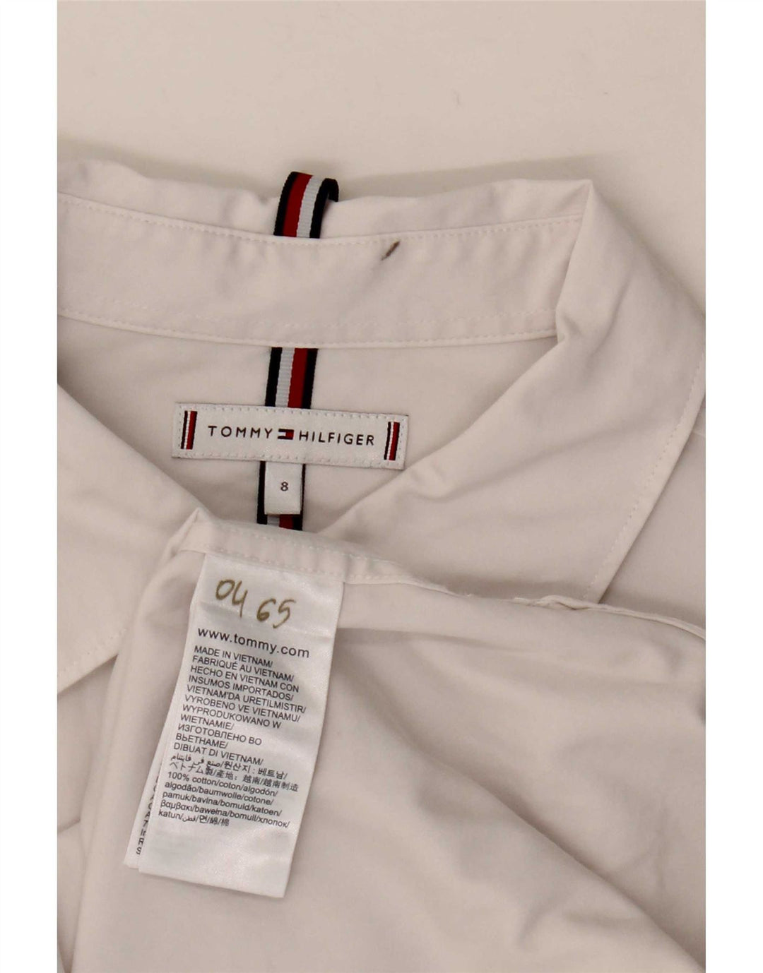 Tommy Hilfiger Γυναικείο Πουκάμισο US 8 Μεσαίο λευκό βαμβακερό
