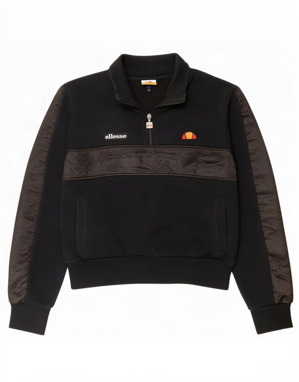 Γυναικείο φούτερ Ellesse με φερμουάρ Jumper UK 12 Medium Black Colourblock