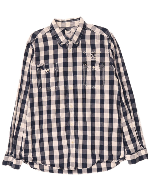 Ανδρικά ρούχα Crew Tailored Fit Shirt XL Navy Blue Gingham Cotton