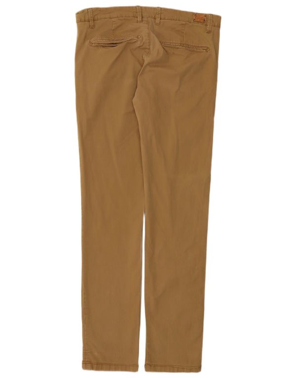 Zara Mens Slim Chino Trousers EU 42 Large W32 L33 Beige Cotton