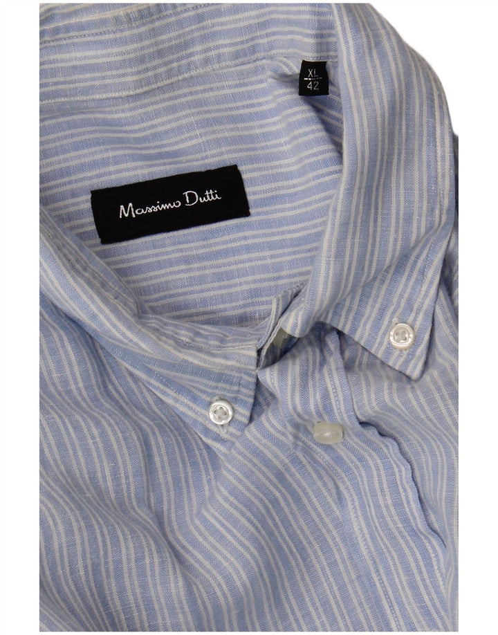 Ανδρικό πουκάμισο Massimo Dutti XL Blue Pinstripe