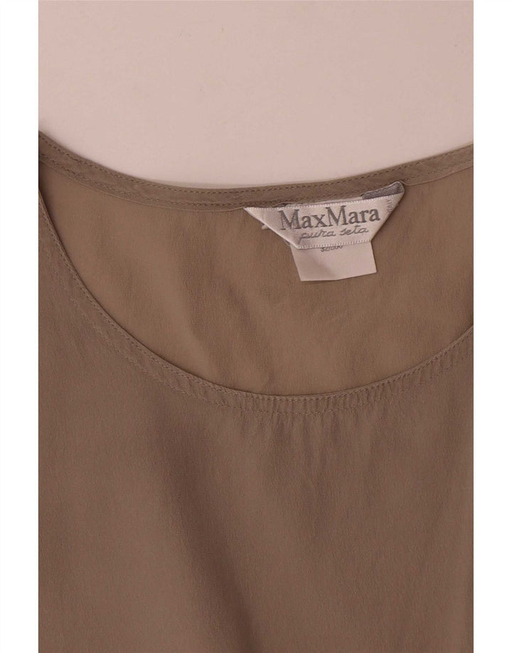 Max Mara Γυναικεία Μπλούζα Τοπ UK 12 Medium Grey Silk