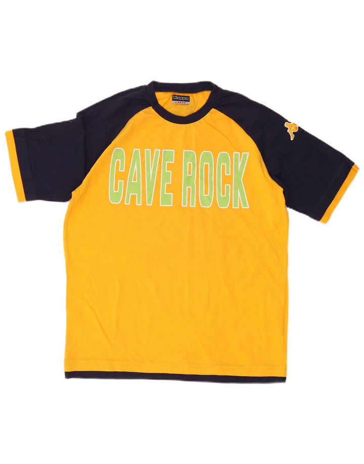 Ανδρικό γραφικό T-shirt KAPPA Top Large Yellow Colourblock Βαμβακερό