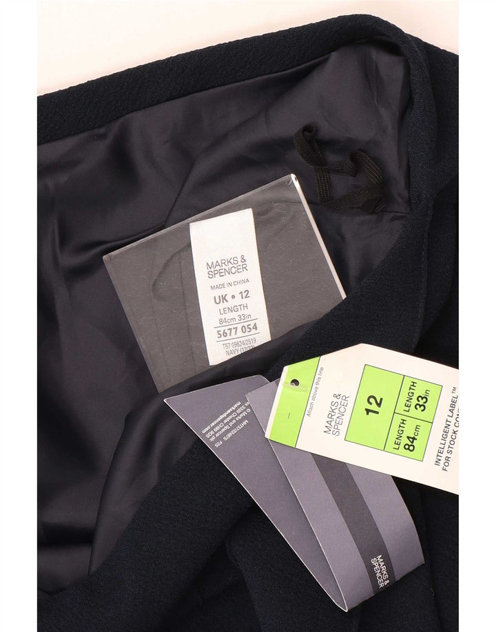 Marks & Spencer Γυναικεία Midi Φούστα UK 12 Medium W33 Navy Blue Polyester