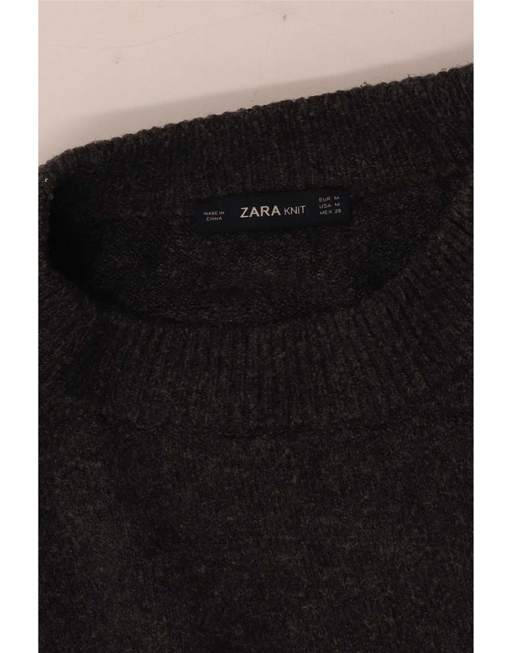 Zara Γυναικείο πουλόβερ με λαιμόκοψη μεγάλου μεγέθους UK 14 Medium Grey