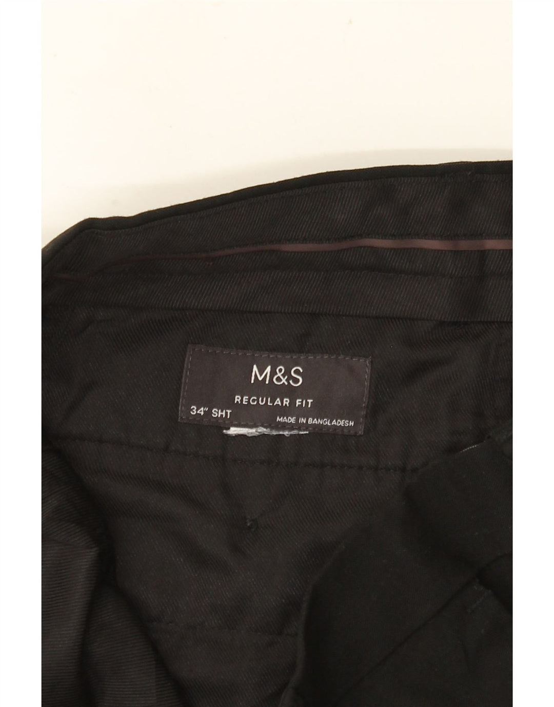 MARKS & SPENCER Ανδρικό παντελόνι Chino με κανονική εφαρμογή W34 L28 Μαύρο