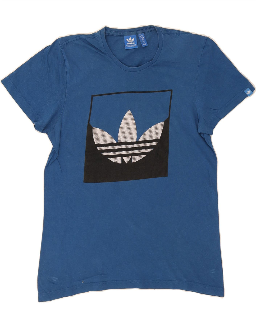 ADIDAS Mens Graphic T-Shirt Top Small Blue Cotton Vintage Adidas and Second-Hand Adidas from Messina Hembry 