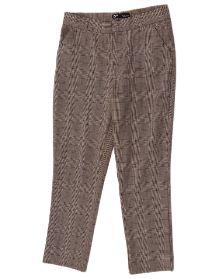 Zara Γυναικείο Slim παντελόνι Chino Small W26 L25 Grey Check