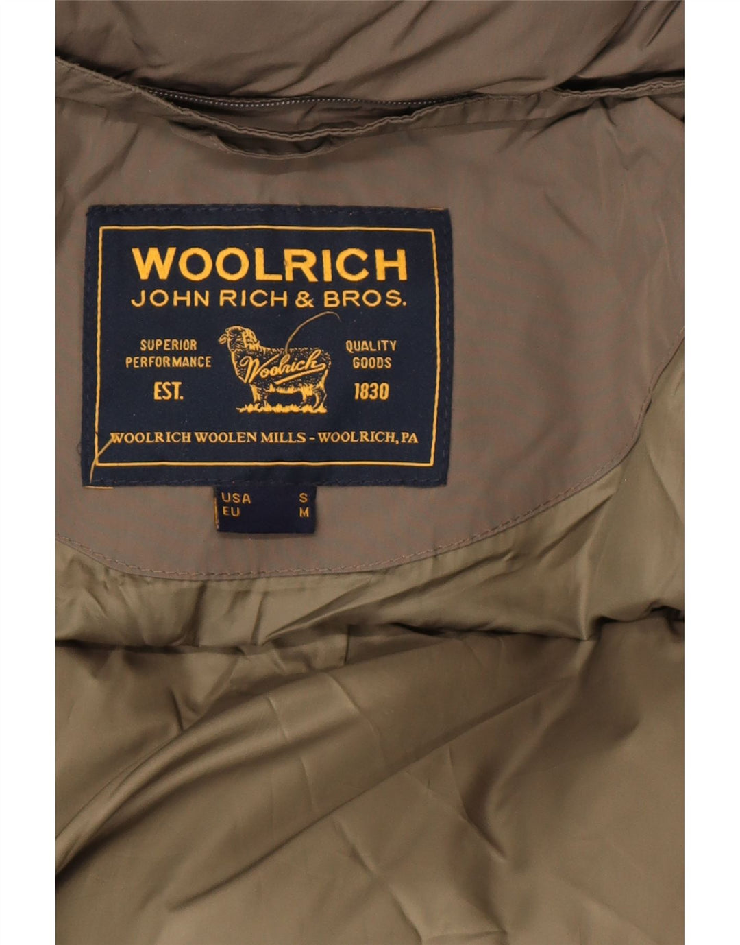 Woolrich Ανδρικό μπουφάν με κουκούλα UK 36 Small Khaki