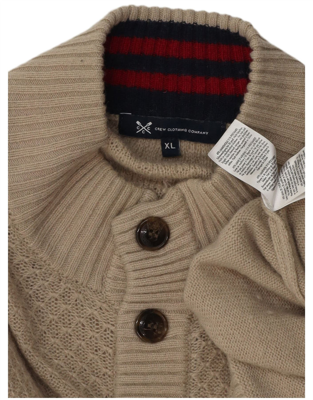 Crew Clothing Ανδρικό πουλόβερ με λαιμό με κουμπιά XL Γκρι Lambswool