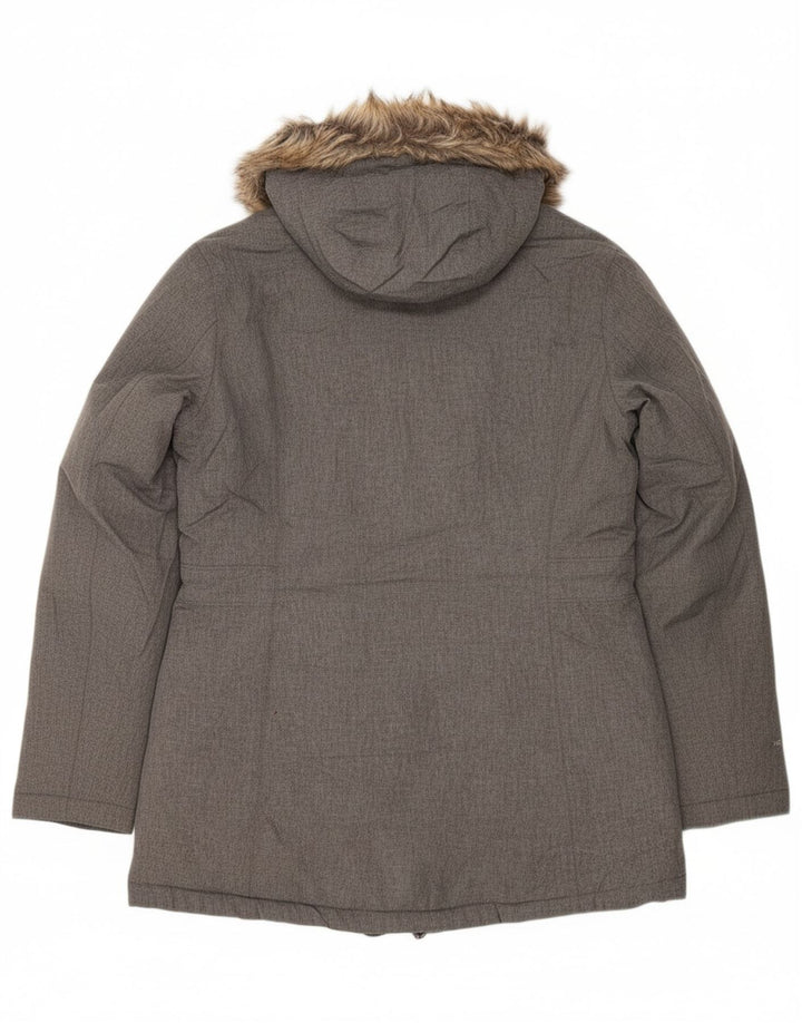 EDDIE BAUER Womens Hooded Windbreaker Jacket UK 16 Large Grey Polyester Vintage Eddie Bauer and Second-Hand Eddie Bauer from Messina Hembry 