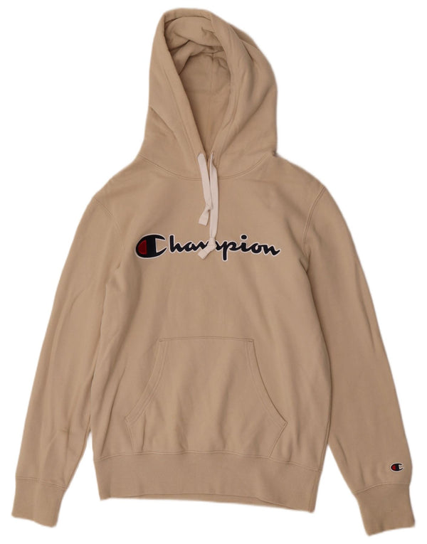 Champion Mens Graphic Regular Fit Jumper με κουκούλα, μεσαίο μπεζ βαμβακερό