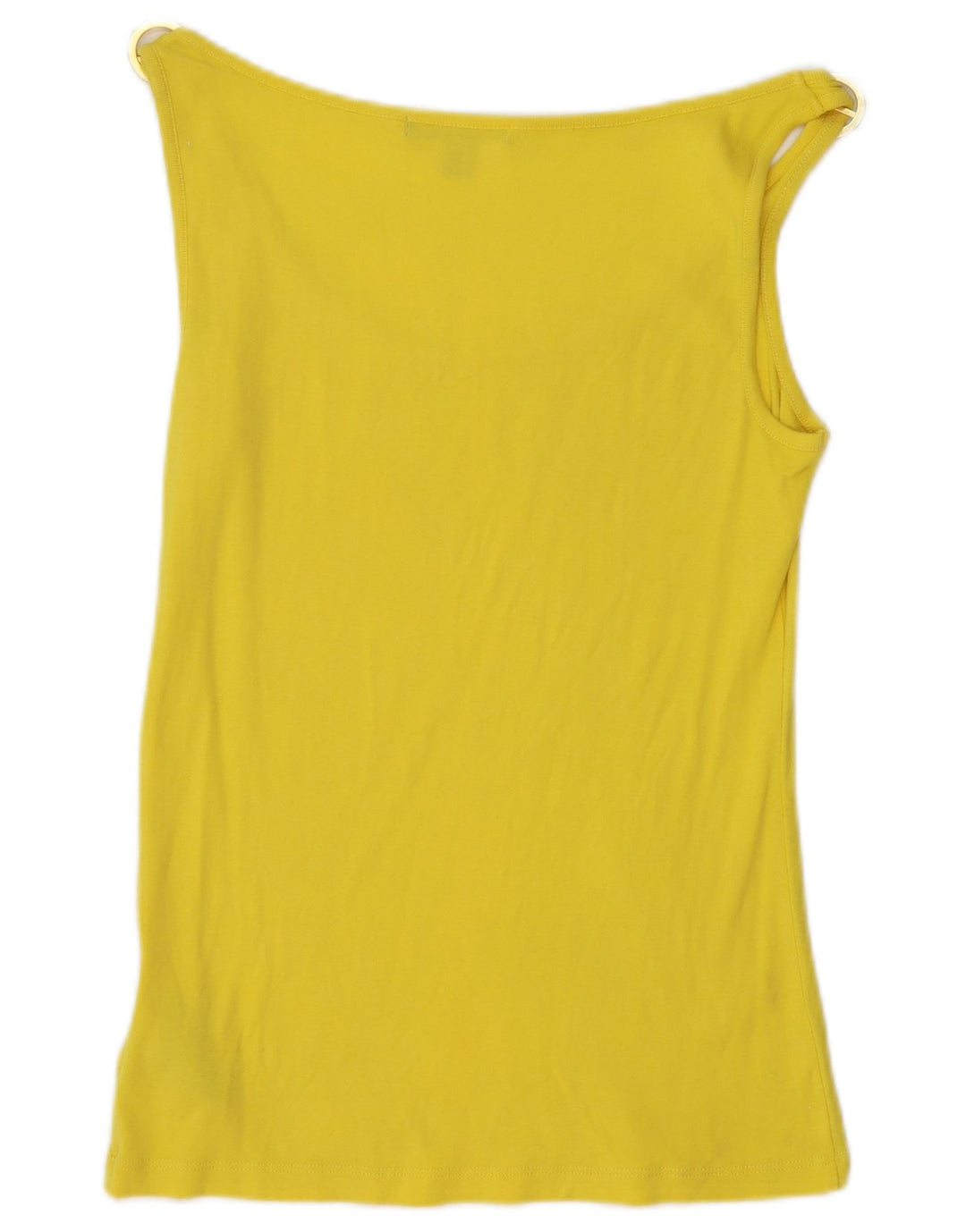 RALPH LAUREN Womens Vest Top UK 12 Medium Yellow Cotton