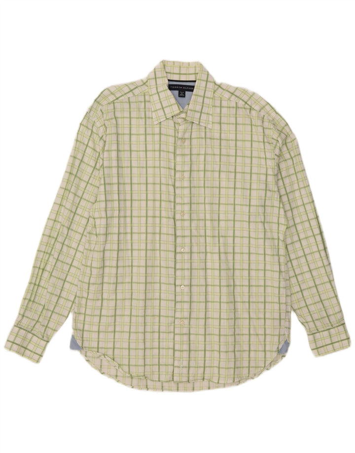 Ανδρικό πουκάμισο Tommy Hilfiger Size 15 1/2 16 Medium Green Check Cotton