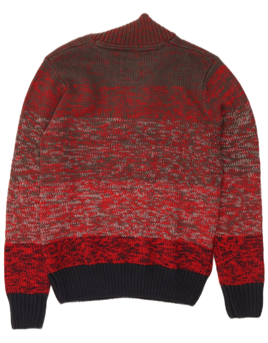 Γυναικείο πουλόβερ με λαιμό κουμπιά VINTAGE UK 18 XL Κόκκινο Colourblock