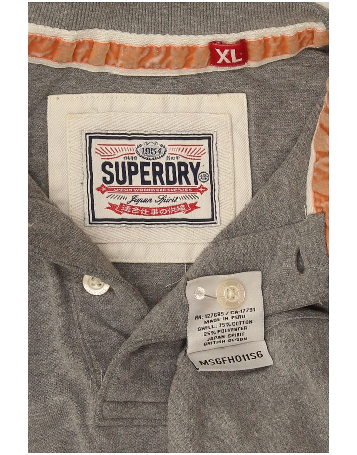 Ανδρικό μπλουζάκι πόλο Superdry XL Γκρι βαμβακερό
