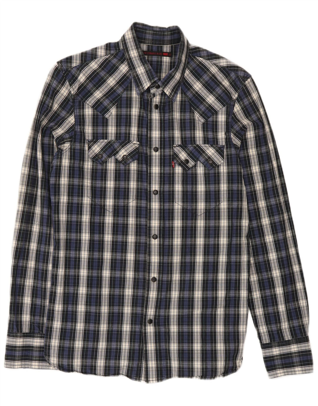 Ανδρικό πουκάμισο Levi's Medium Navy Blue Check Cotton