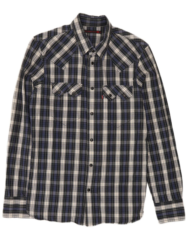 Ανδρικό πουκάμισο Levi's Medium Navy Blue Check Cotton
