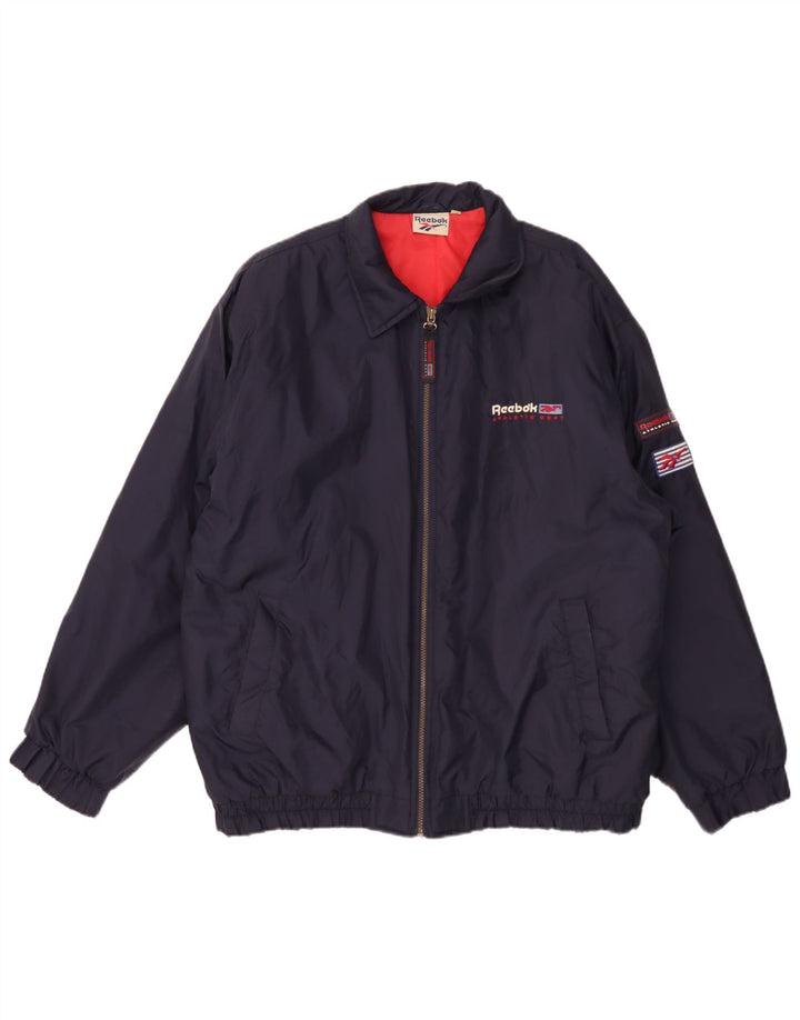 Ανδρικό μπουφάν Reebok Graphic Bomber UK 42 XL Navy Blue Nylon