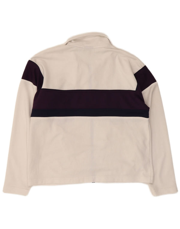 Γυναικεία φόρμα υπερμεγέθης Asics Top Jacket UK 10 Small White Colourblock